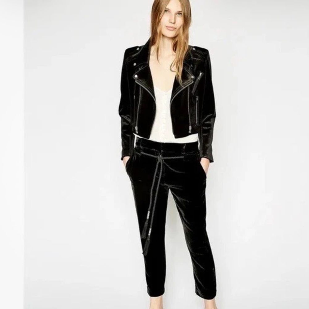 THE KOOPLES Moonlight Velvet Pants in Black Size medium